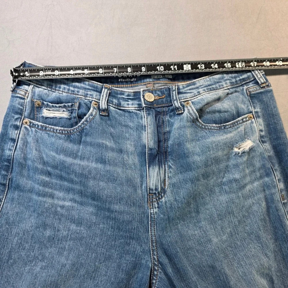 Torrid High Rise Straight Stretch Rigid Distressed Ripped Jeans Blue 14R - Picture 5 of 11